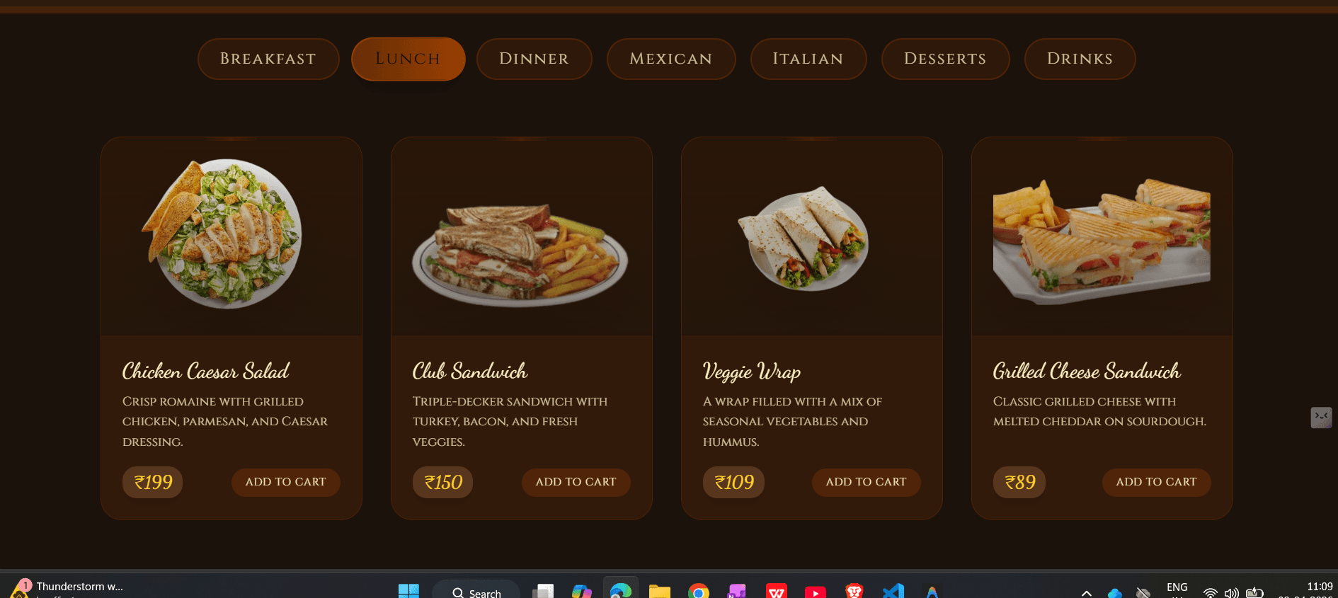 Menu Page
